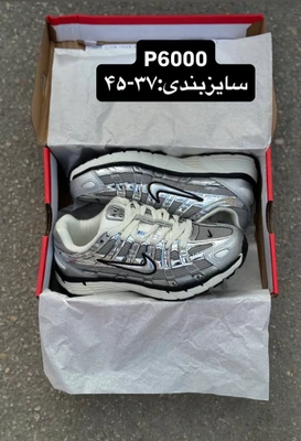 کتونی نایک پی 6000 سایز 37 تا 45 مشکی سفیدنقره ای NIKE P6000 - سایز 37