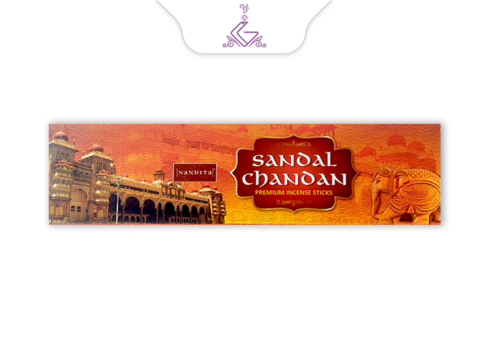عود شاخه‌ای دست ساز 100گرمی صندل چاندان SANDAL CHANDAN برند ناندیتا NANDITA