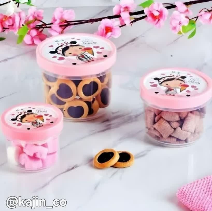 ست فریزری قوطی ۳ عددی گرد ویتا کاجین چاپدار