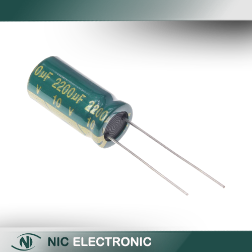 خازن الکترولیتی 2200UF/10V-10X20-105C-GREEN