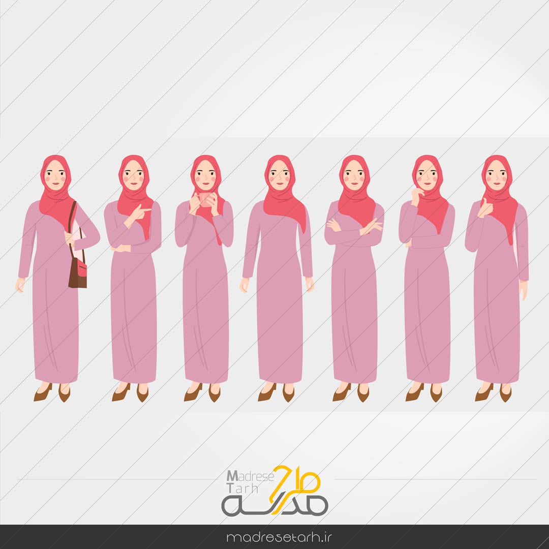 وکتور کارکتر خانم باحجاب