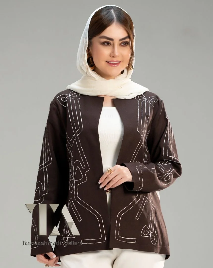 کت کوک دوزی پاپیون رنگ موکا از کالکشن تابستان ۱۴۰۵