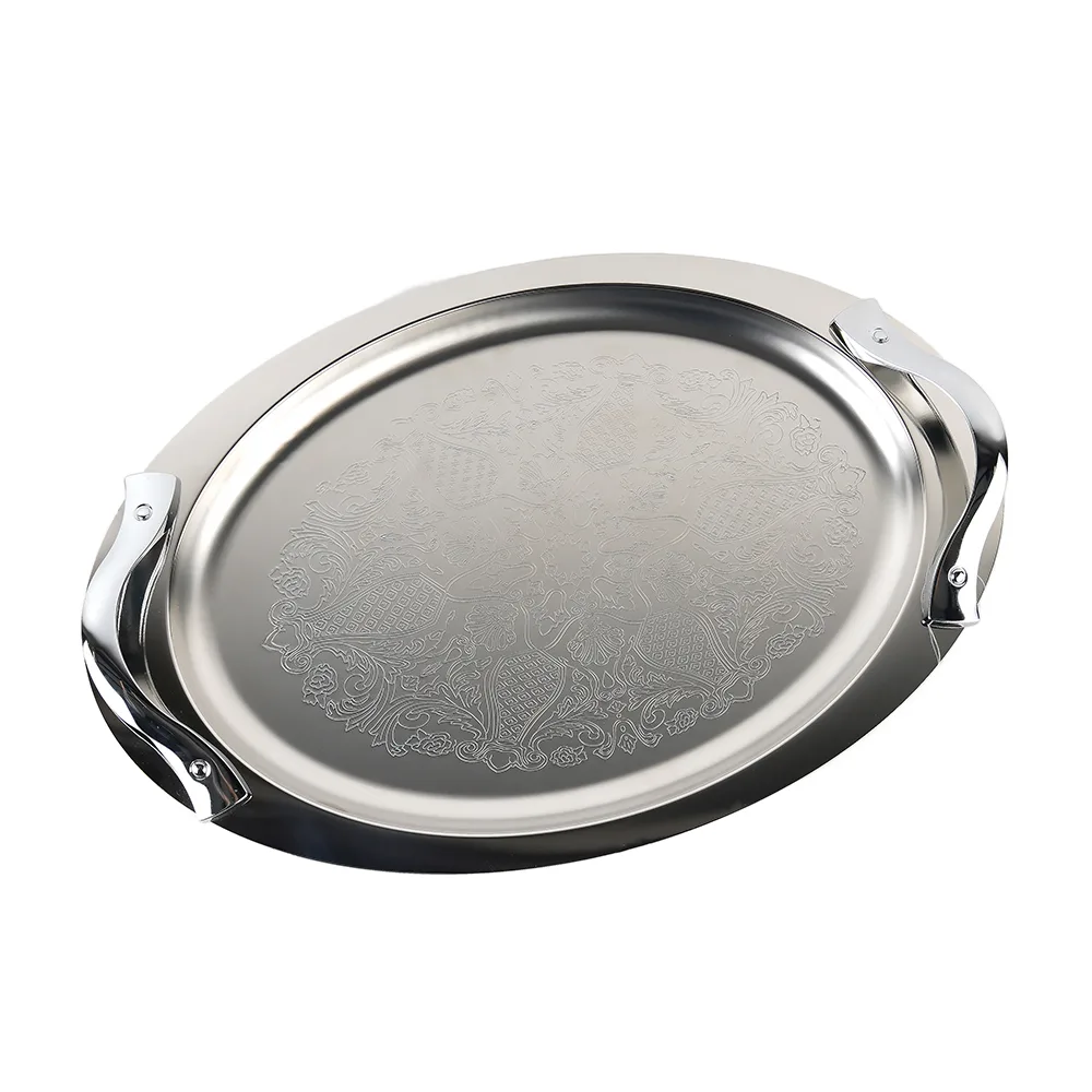 سینی استیل بیضی گلدار SOLE- 1527P