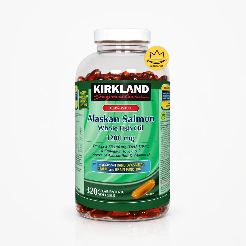 سافت ژل روغن ماهی سالمون آلاسکا کرکلند 320 عددی 1200mg