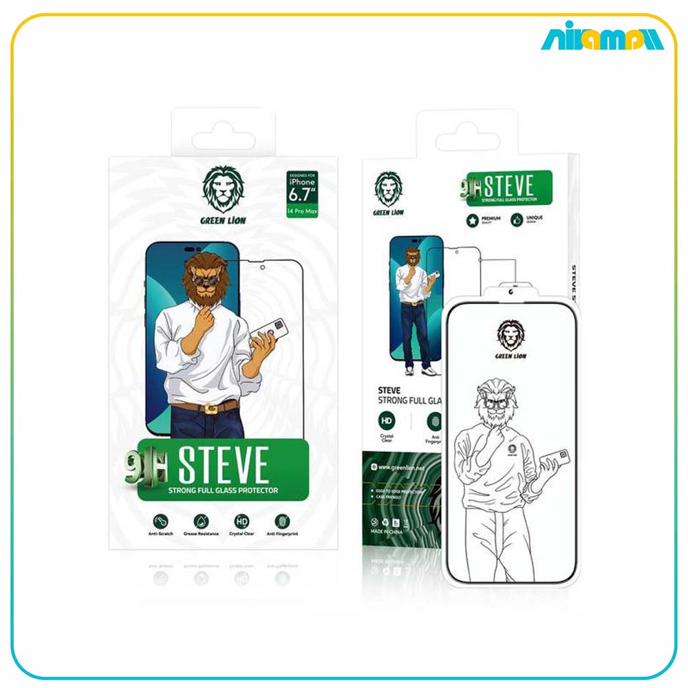گلس گرین لاین مدل 9H Steve Glass Strong مناسب برای گوشی موبایل iPhone 13 Pro Max/14 Plus