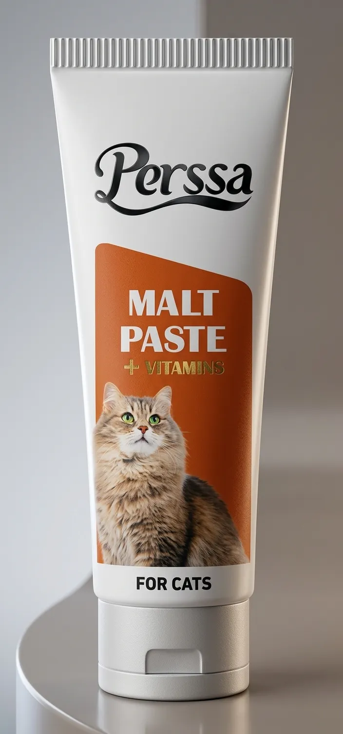 خمیر مالت گربه پرسا | کمک به دفع گلوله های مویی و بهبود گوارش