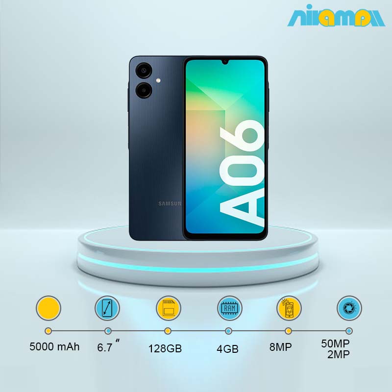گوشی موبايل سامسونگ گلکسی A06 ظرفیت 128 گیگابایت رم 4گیگابایت