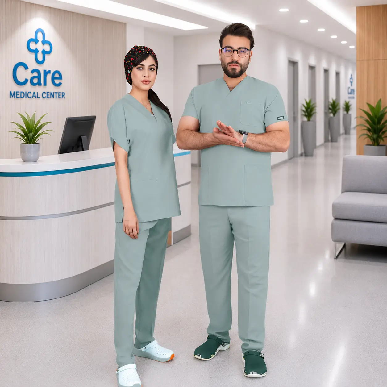 اسکراب شلوار سبز پاستیلی مدل یوفلکس - Xs