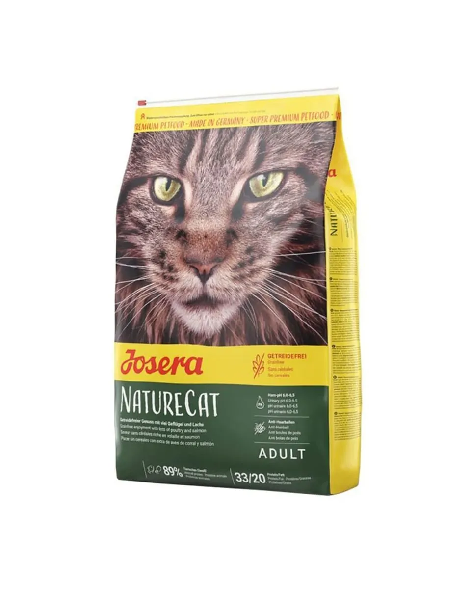 غذای خشک گربه جوسرا مدل NatureCat بدون غلات با طعم مرغ و سالمون