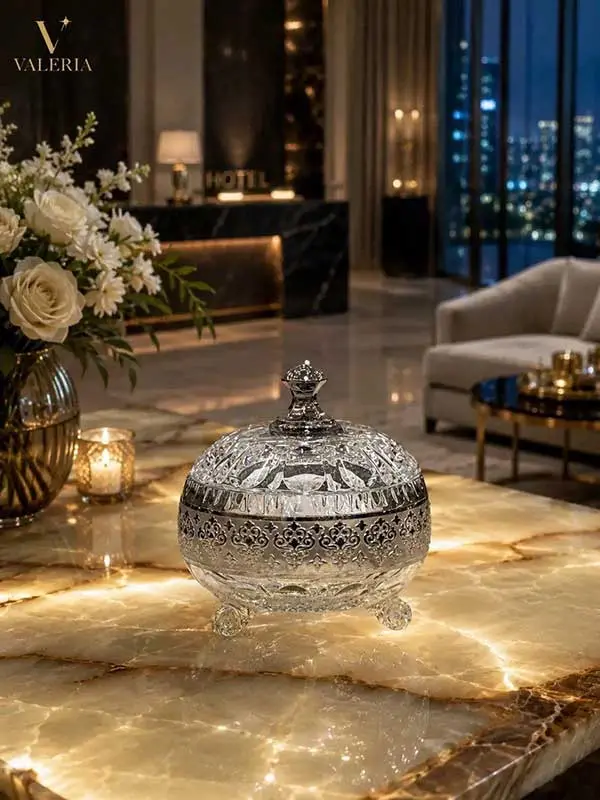 قندان طلاکوب آیسان پلاتین