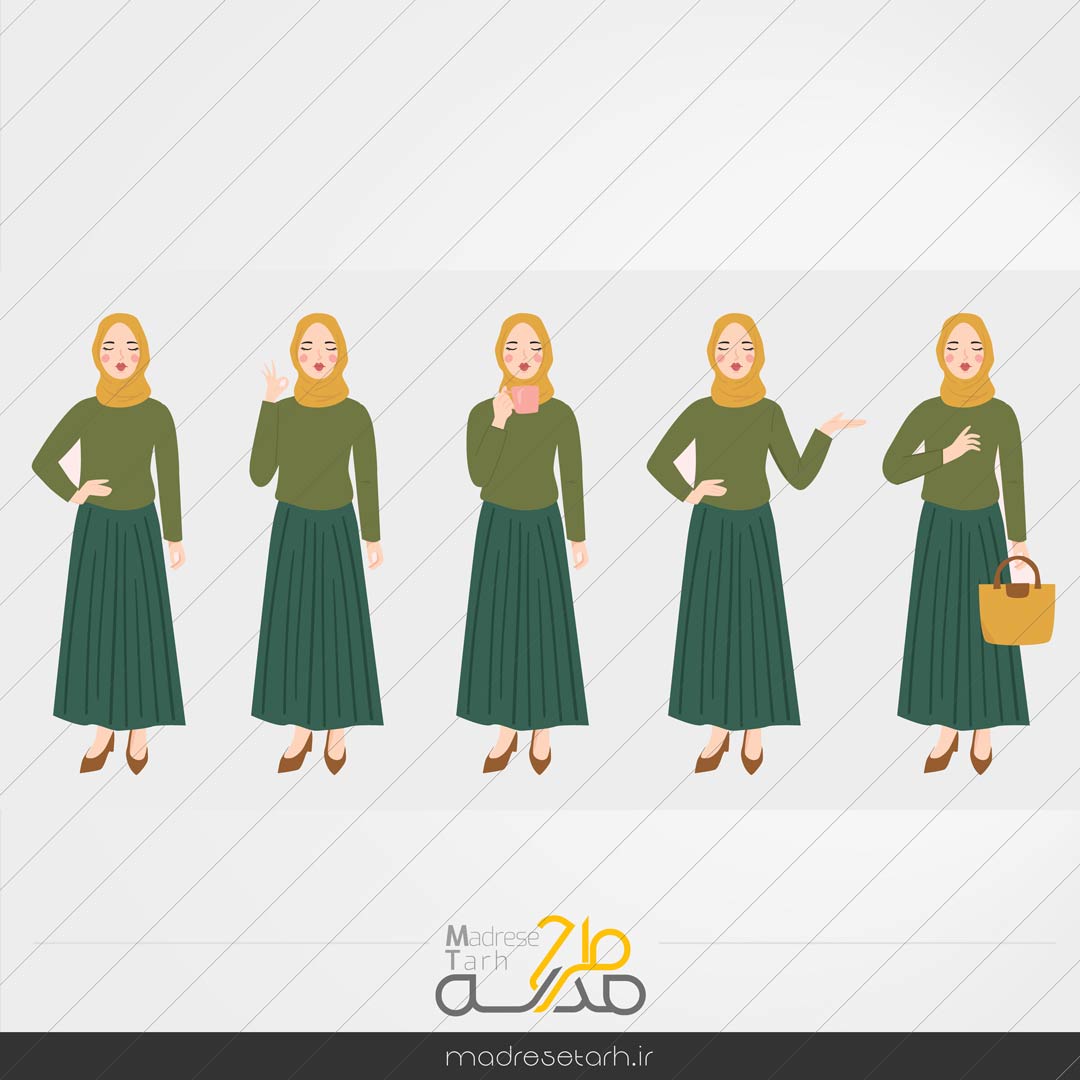وکتور کاراکتر خانم مانتویی