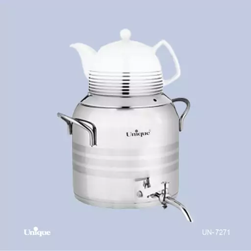 کتری قوری 5/5 لیتر شیر دار استیل یونیک کد UN-7271