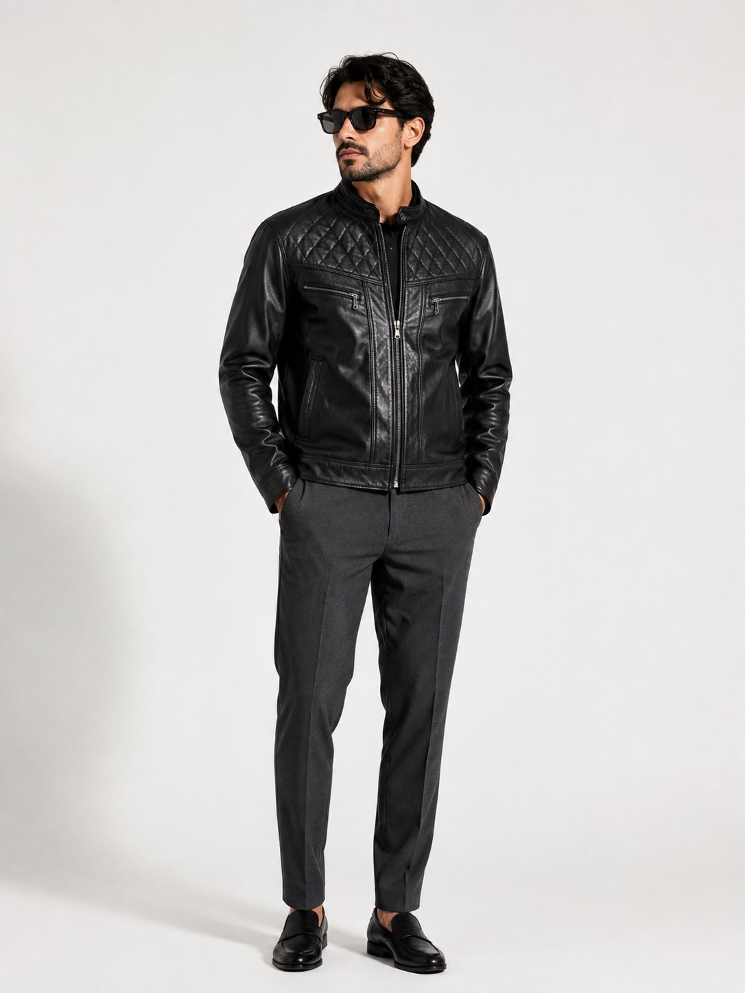 کت چرم طبیعی اورجینال برند (REAL LEATHER) کد 0316