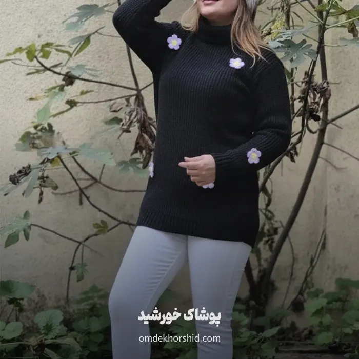 بافت یقه شل بابونه برجسته