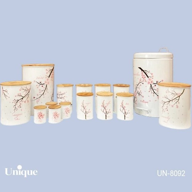 ست 15 دکور سفید شکوفه صورتی بامبو یونیک کد UN-8092