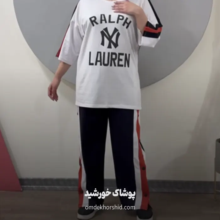 ست نواری تیشرت شلوار لانگ NY