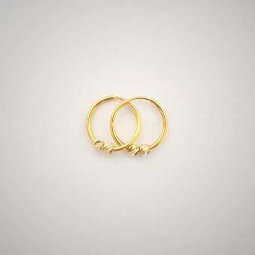گوشواره طلا حلقه ای 2 گوی
