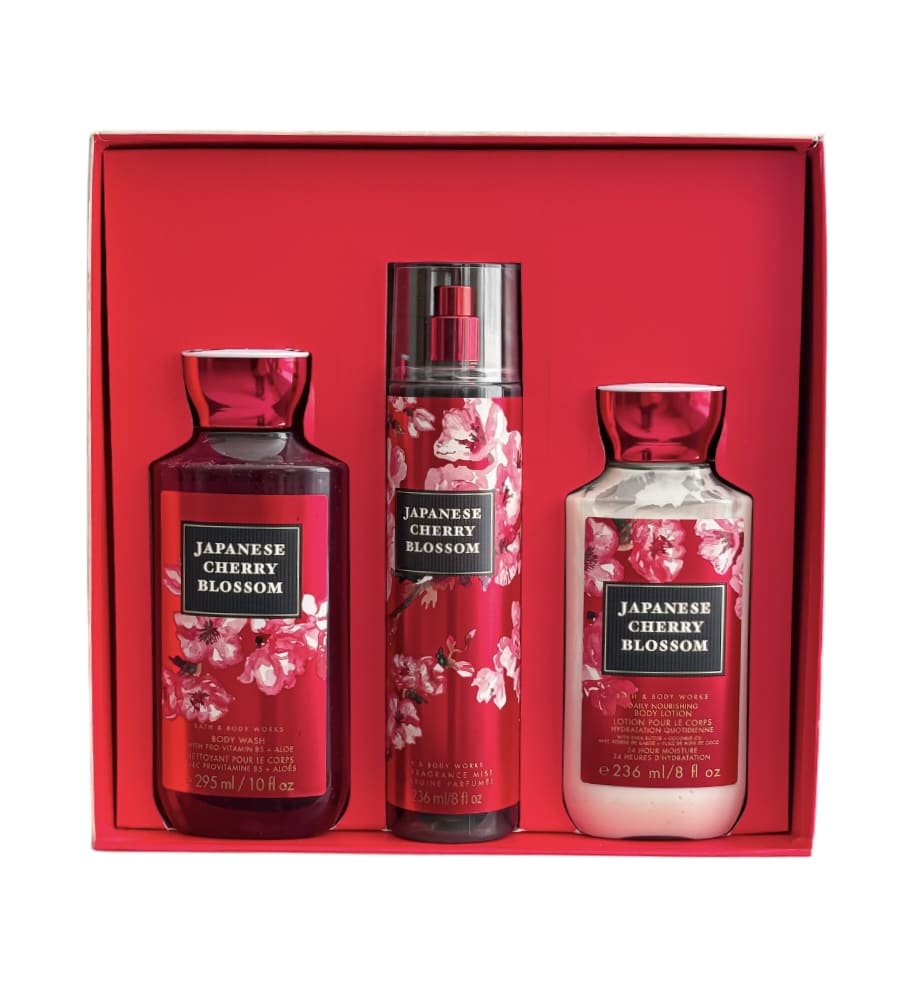 ست هدیه زنانه بادی میست ، بادی واش ، بادی لوشن شکوفه گیلاس ژاپنی بث اند بادی Bath & Body Works