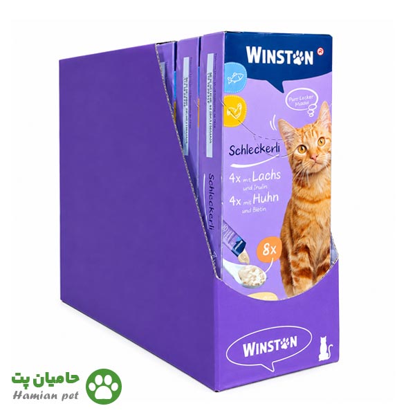 بستنی گربه وینستون طعم مرغ و ماهی پک ۷۲ عددی