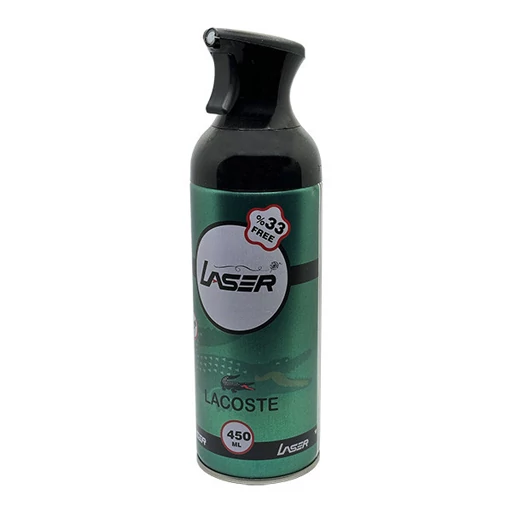 اسپری خوشبوکننده لیزر مدل Lacoste حجم ۴۵۰ میلی‌لیتر