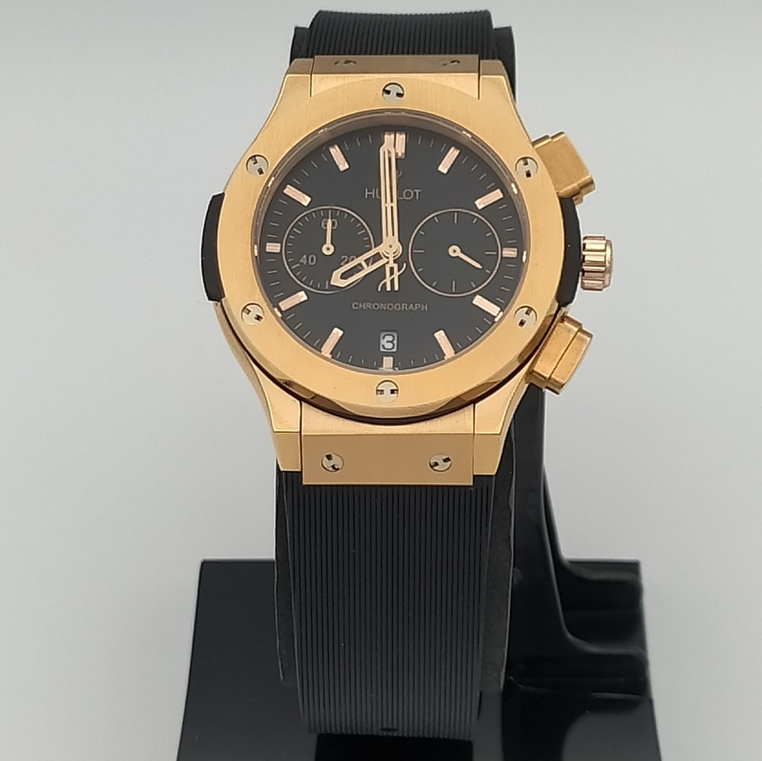 ساعت مردانه هابلوت سه موتوره رزگلدHUBLOT