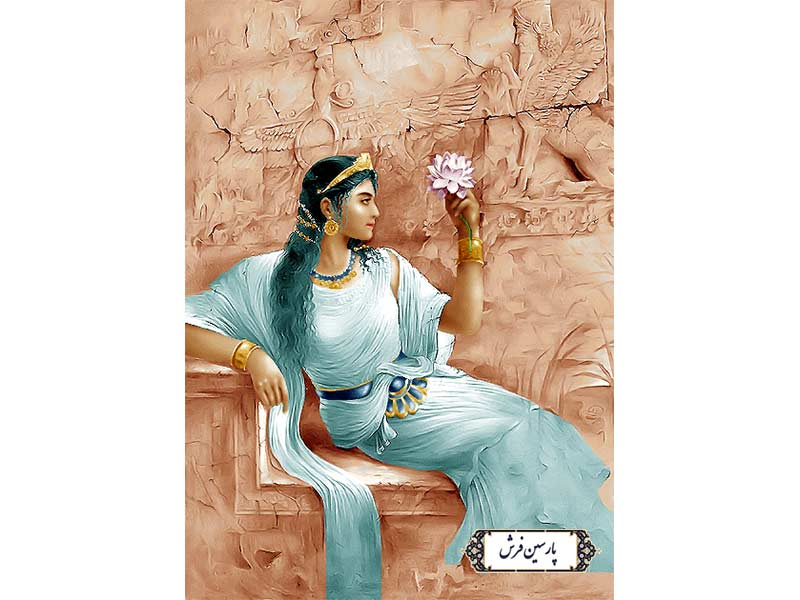 نخ و نقشه تابلو فرش تبریز طرح ماندانا - کد NP4955