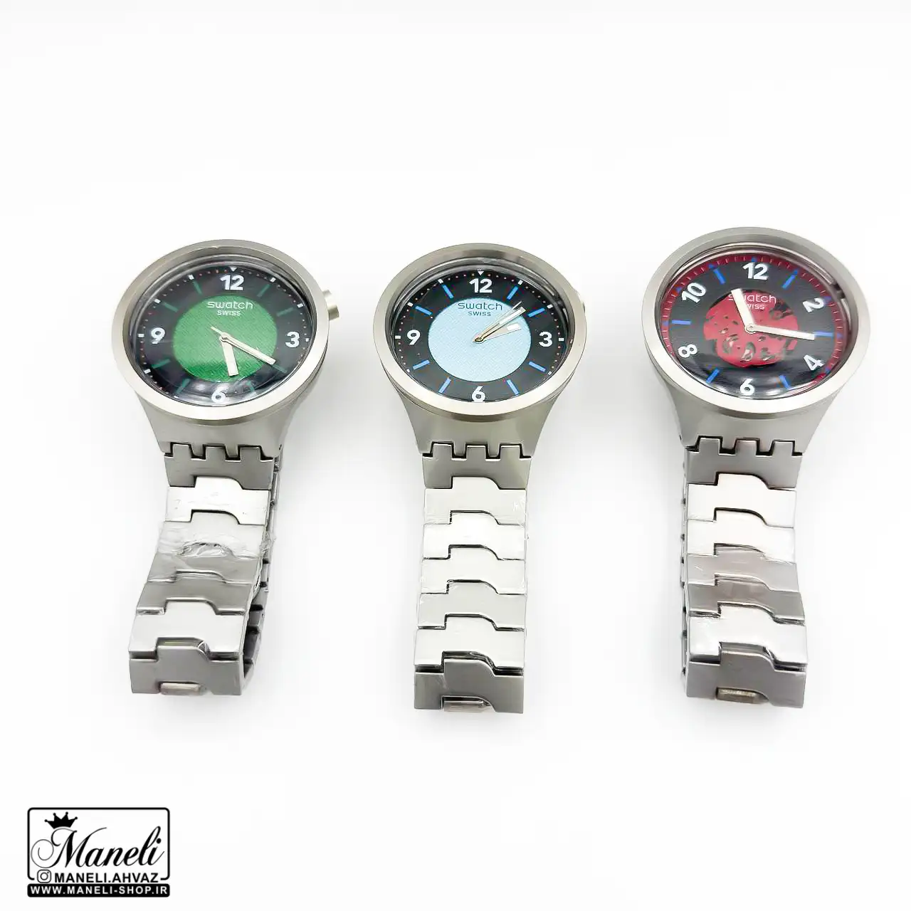 ساعت سواچ Swatch مردانه | سبز ، آبی ، قرمز