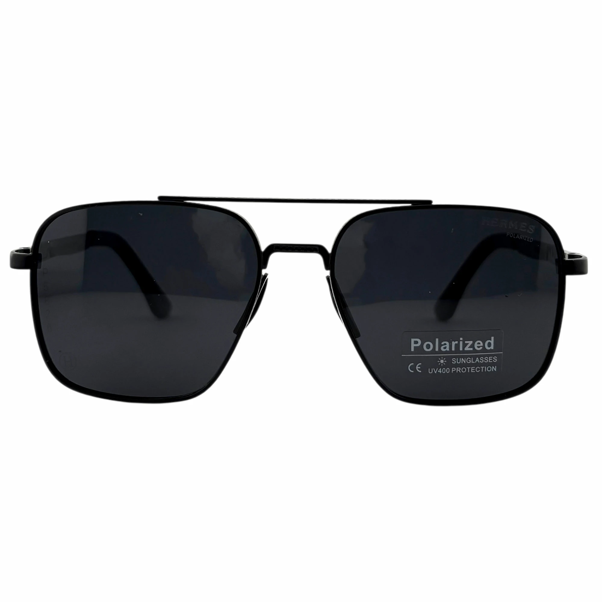 عینک آفتابی فلزی هرمس مشکی HERMES p5826 blk