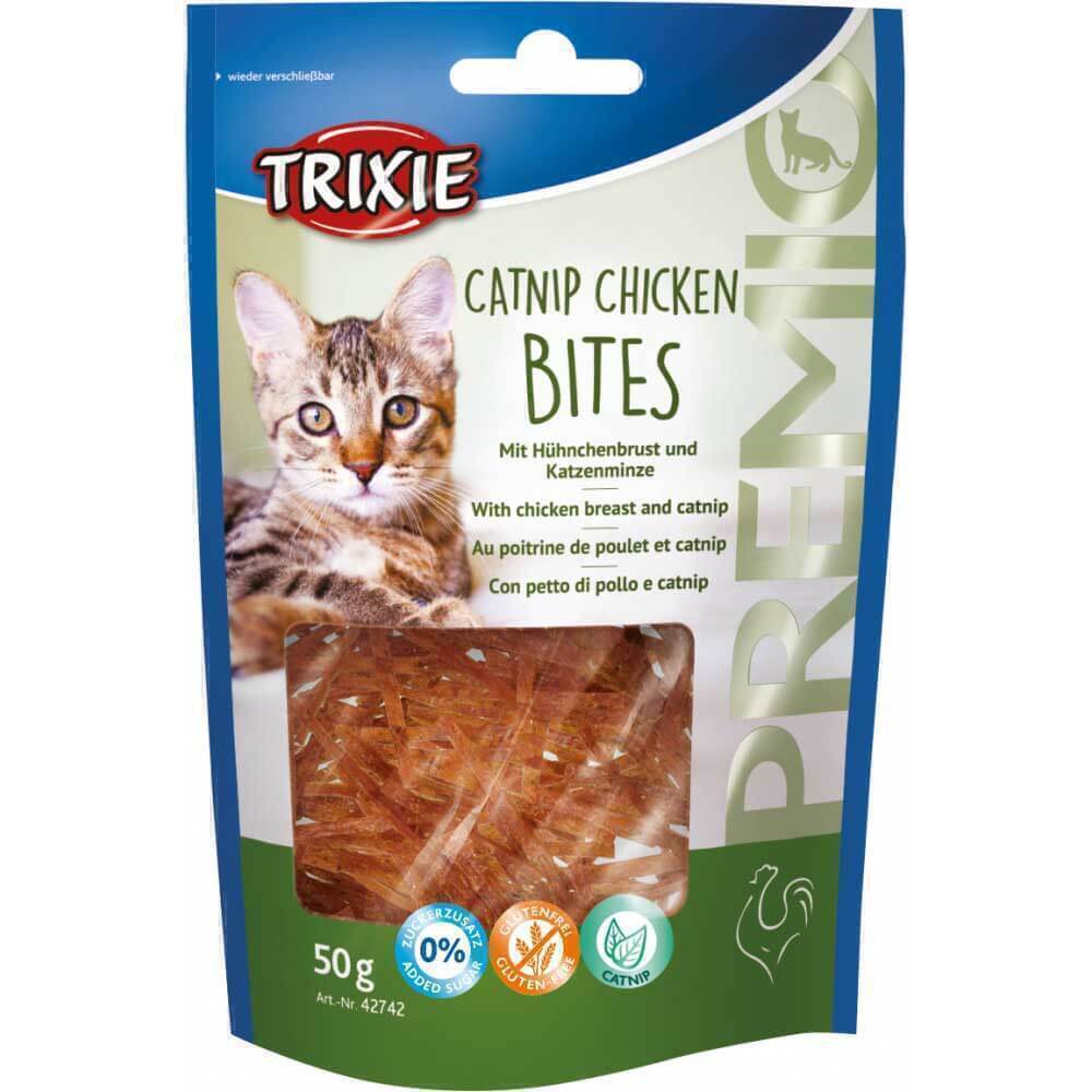 تشویقی گربه تریکسی با طعم مرغ و کت نیپ گربه Trixie PREMIO Catnip Chicken Bites وزن 50 گرم