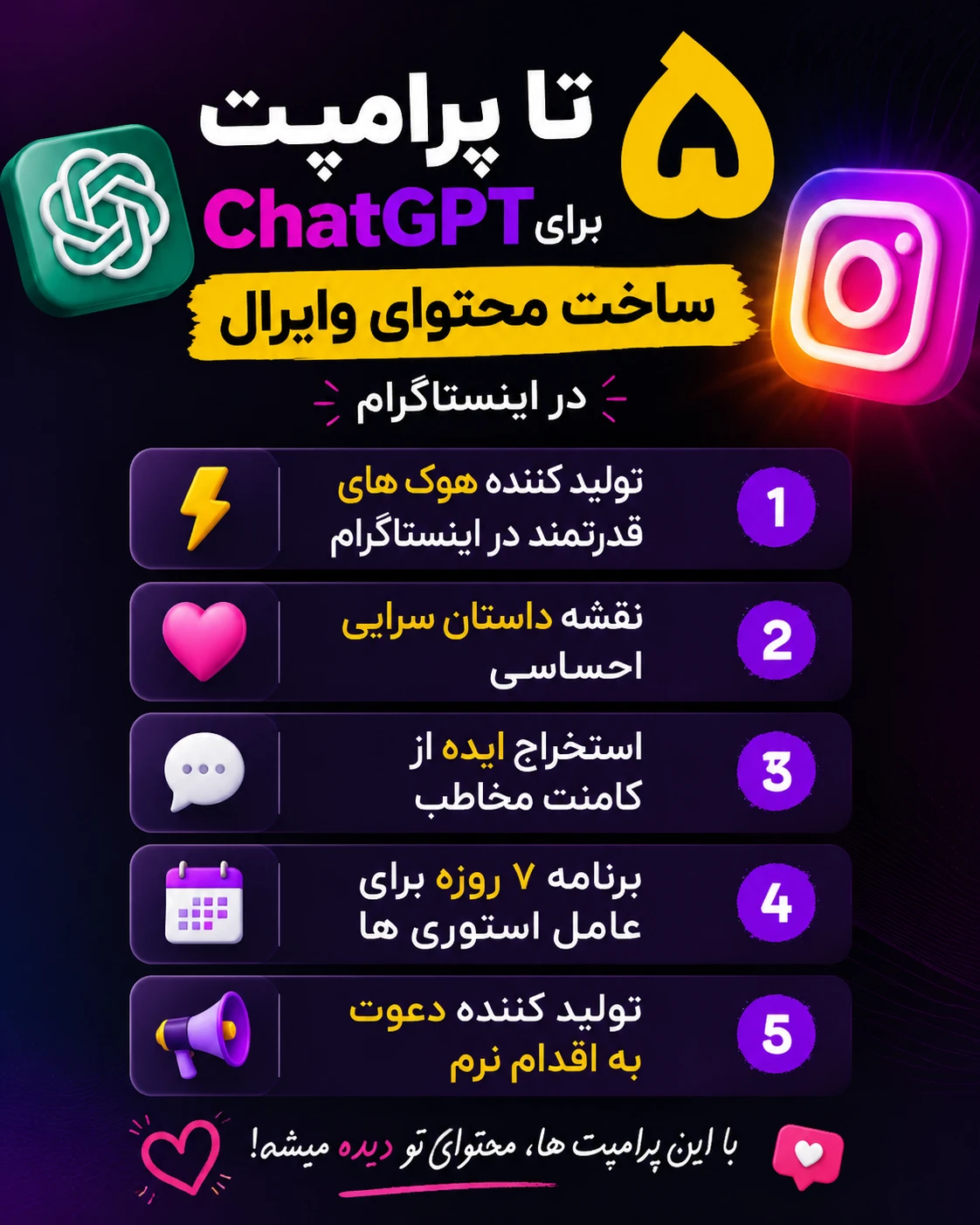 پکیج پرامپت ساخت محتوای وایرال اینستاگرام