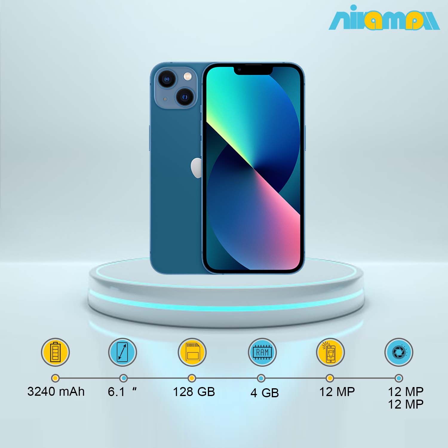 گوشی موبایل اپل مدل iPhone 13 دو سیم‌ کارت ظرفیت 128 گیگابایت و رم4 گیگابایت