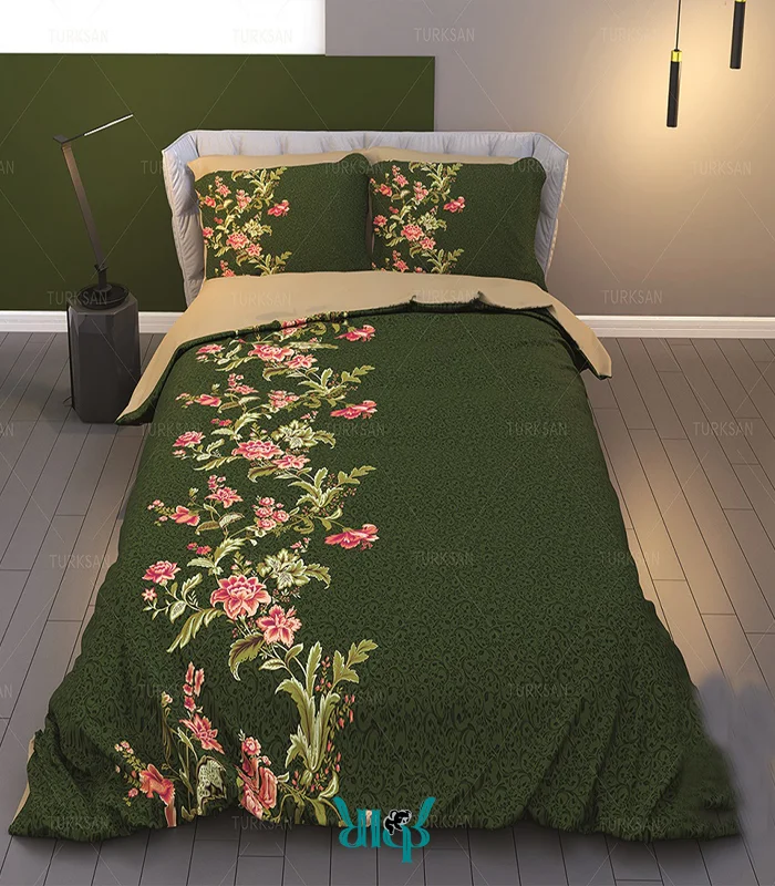 روتختی سبز دونفره گلدار طرح ونوس کد d380