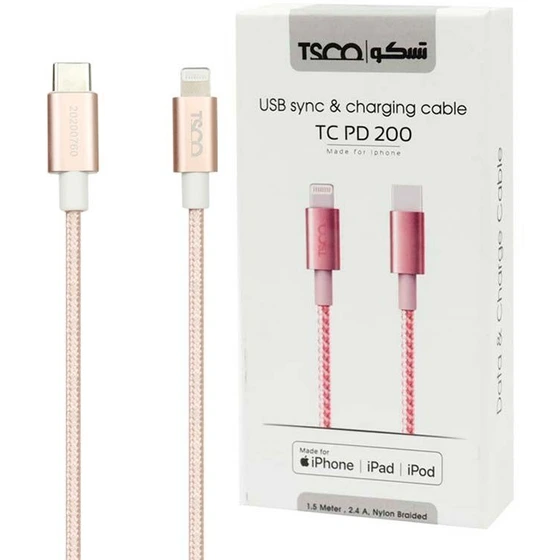 کابل تبدیل فست شارژ TSCO TC PD200 Type-C to Lightning 2.4A
