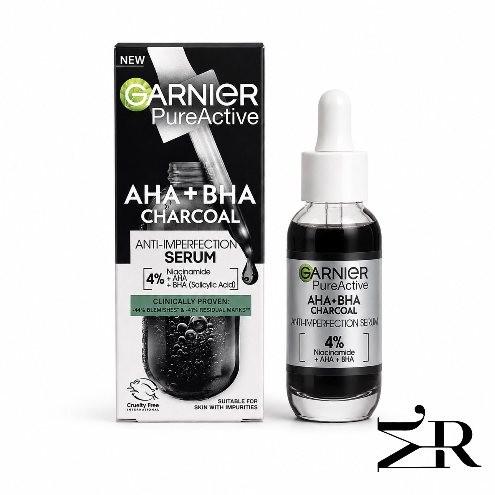 سرم ضدجوش گارنیر |Pure Active AHA + BHA Charcoal Anti-Imperfection Serum 4%| حجم 30 میل