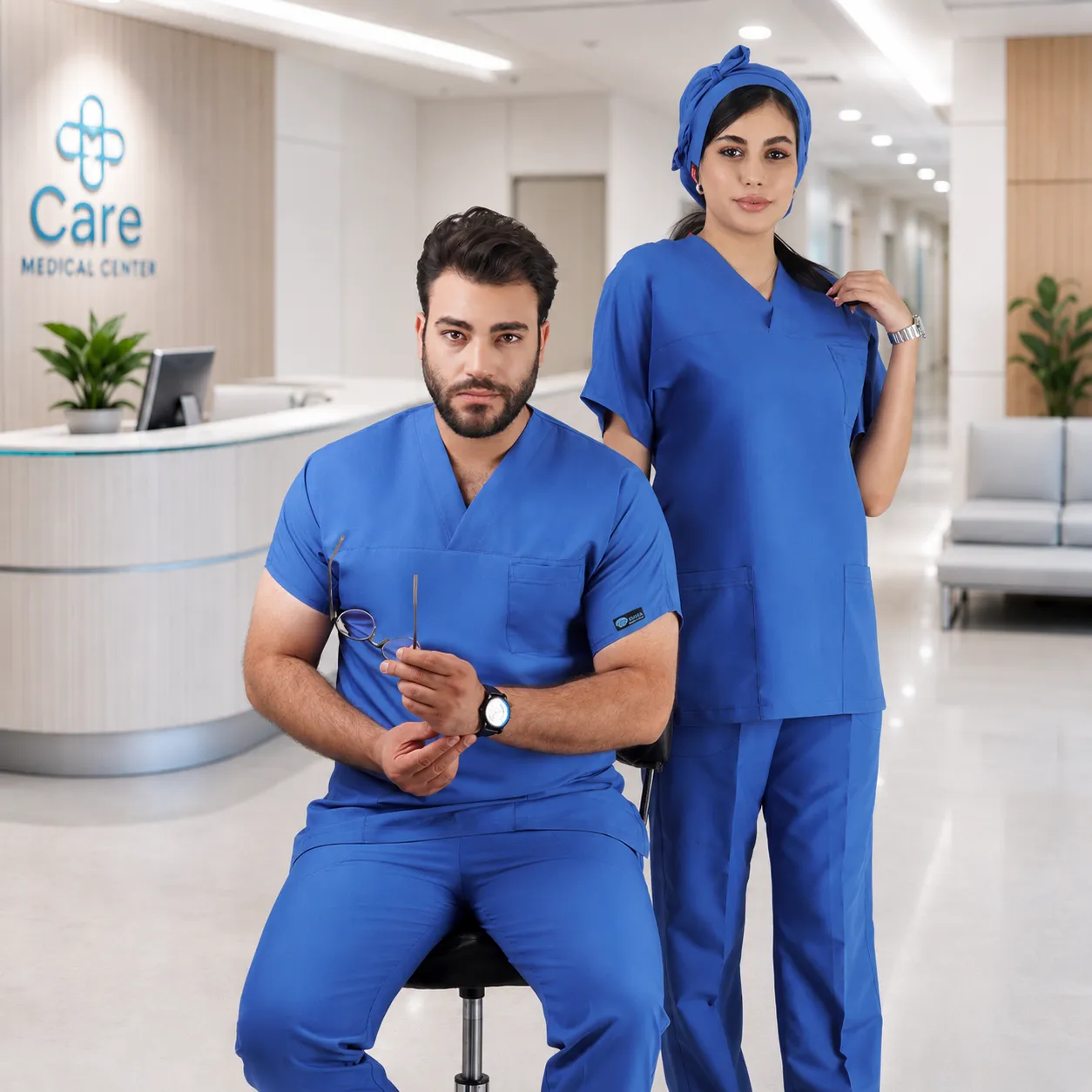 اسکراب شلوار مدل(Cizgi Medical) آبی استخری