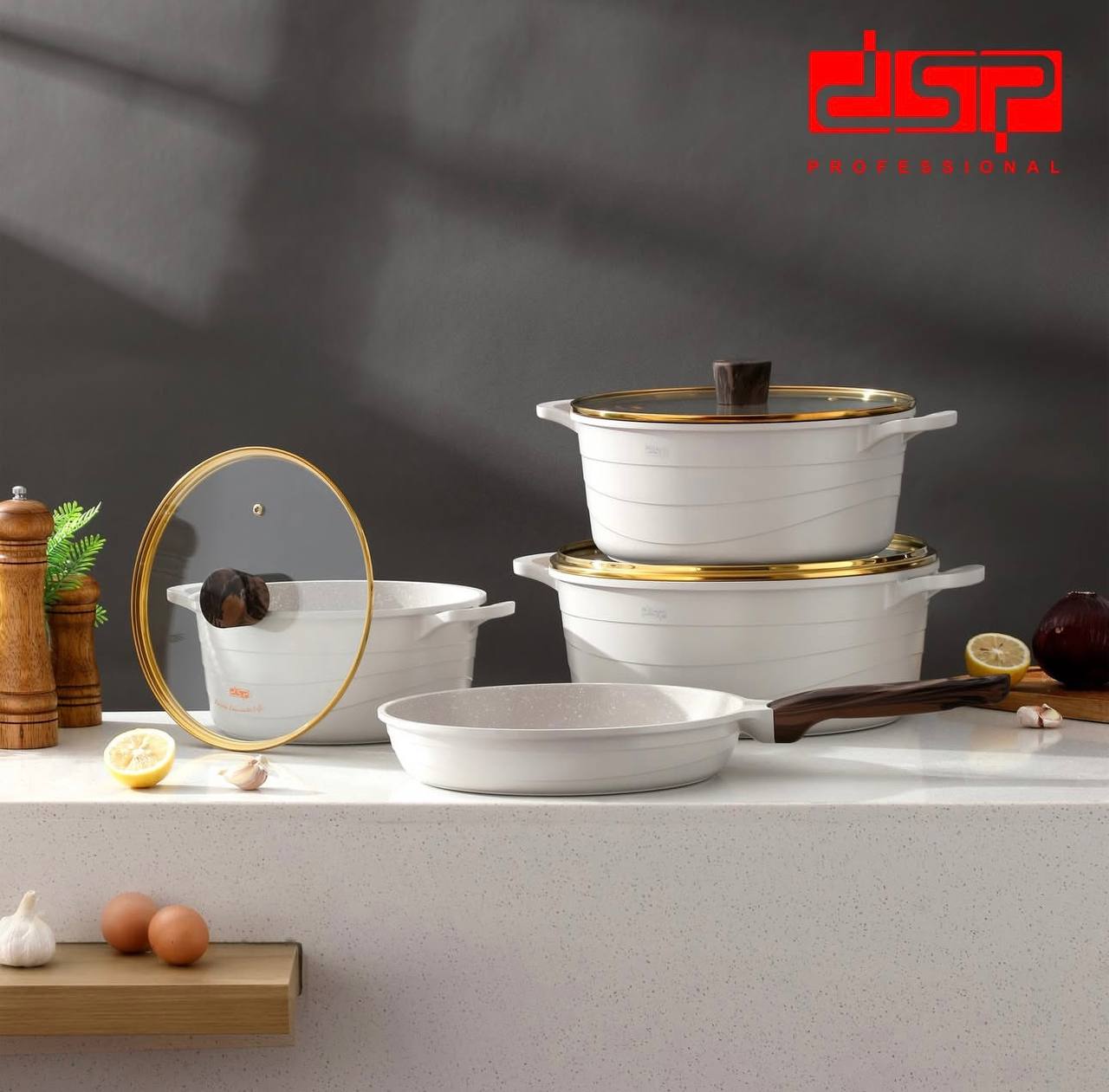 سرویس قابلمه ۱۵ پارچ بژ دی اس پی مدل ca018-s02-beige