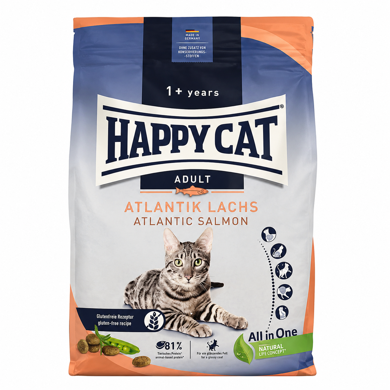 غذا خشک گربه بالغ هپی کت (HAPPY CAT) سوپر پرمیوم کولیناری آتلانتیک سالمون نیم کیلوگرم فله (کپی)