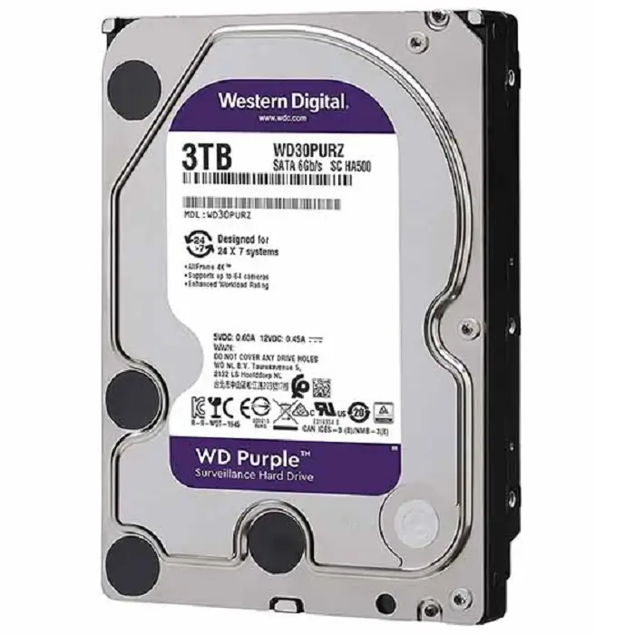 هارددیسک اینترنال وسترن دیجیتال مدل Purple WD10PURZ ظرفیت 3 ترابایت