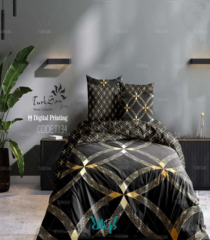 روتختی مشکی طلایی دونفره کد T134