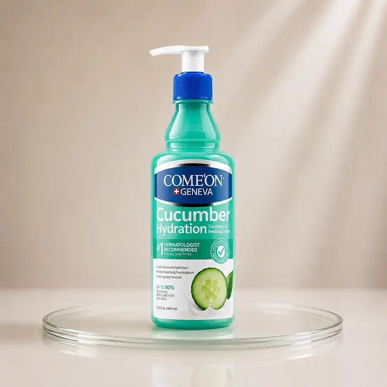 کرم مرطوب کننده پمپی عصاره خیار پوست خشک کامان 400ml