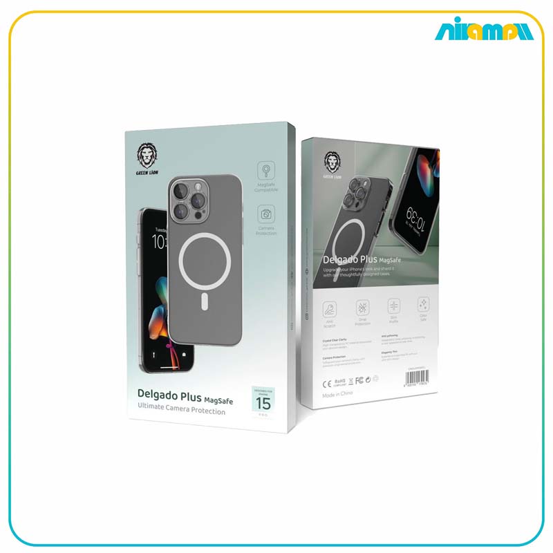 کاور گرین لاین مگ سیف دار مدل Delgado Plus مناسب برای گوشی موبایل iPhone 15 Pro Max