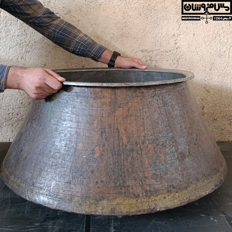 دیگ مسی گلاب گیر دستساز | 120 لیتر _ قطر 57 | مدل زنجان