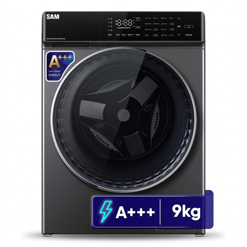 ماشین لباسشویی 9 کیلوگرم اتوماتیک سام مدل DD-P1485/IN - نقره ای_تیره