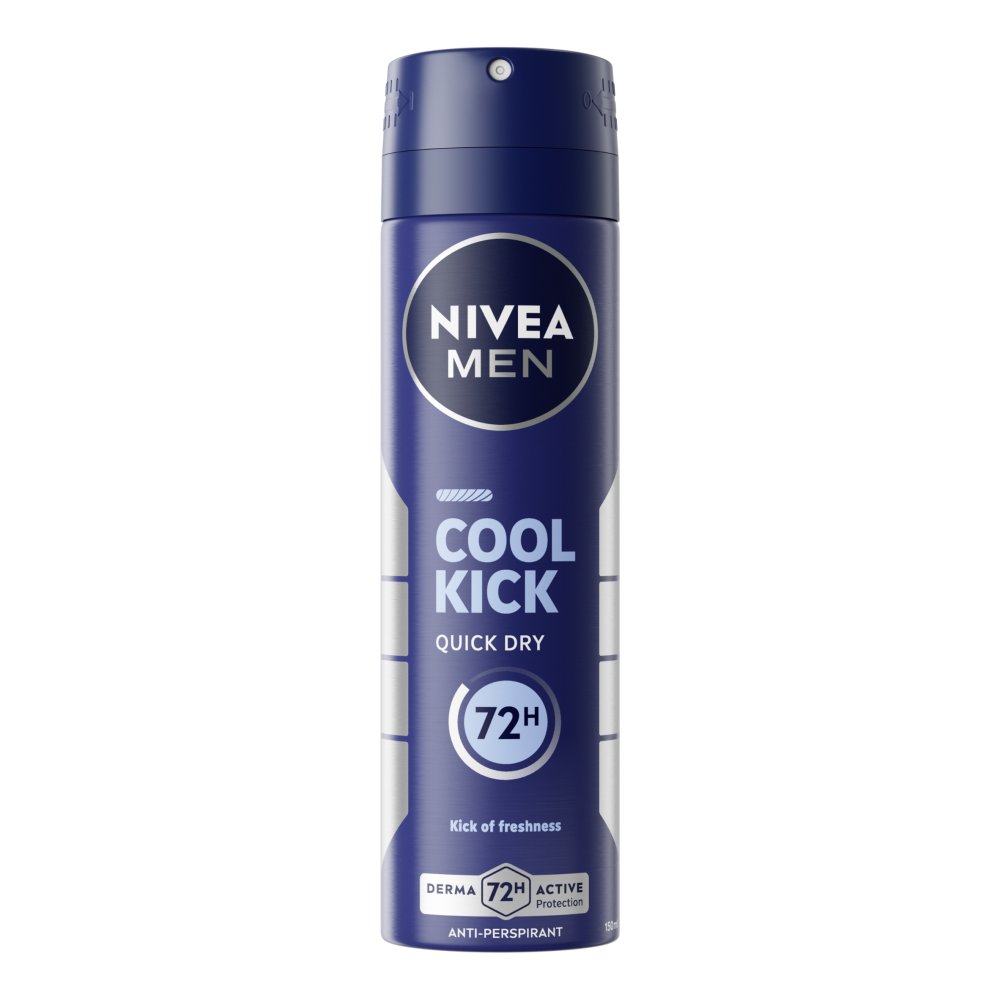 اسپری زیربغل مردانه نیوا Nivea men مدل Cool Kick حجم 150 میل ماندگاری 72 ساعته