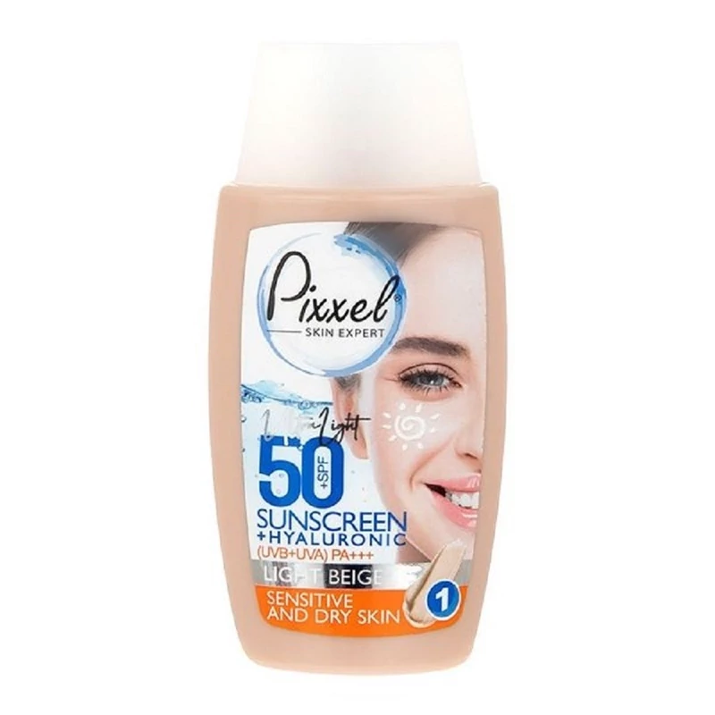 ضد آفتاب پیکسل +SPF50 رنگی بژ روشن پوست خشک و نرمال 50 میل