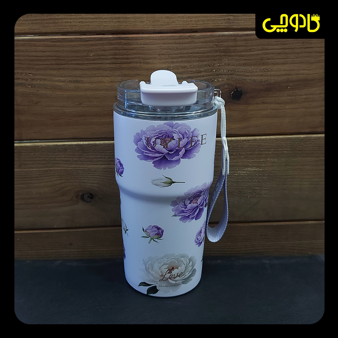 تراولماگ UYLEE گلدار حجم 500 ML - بنفش