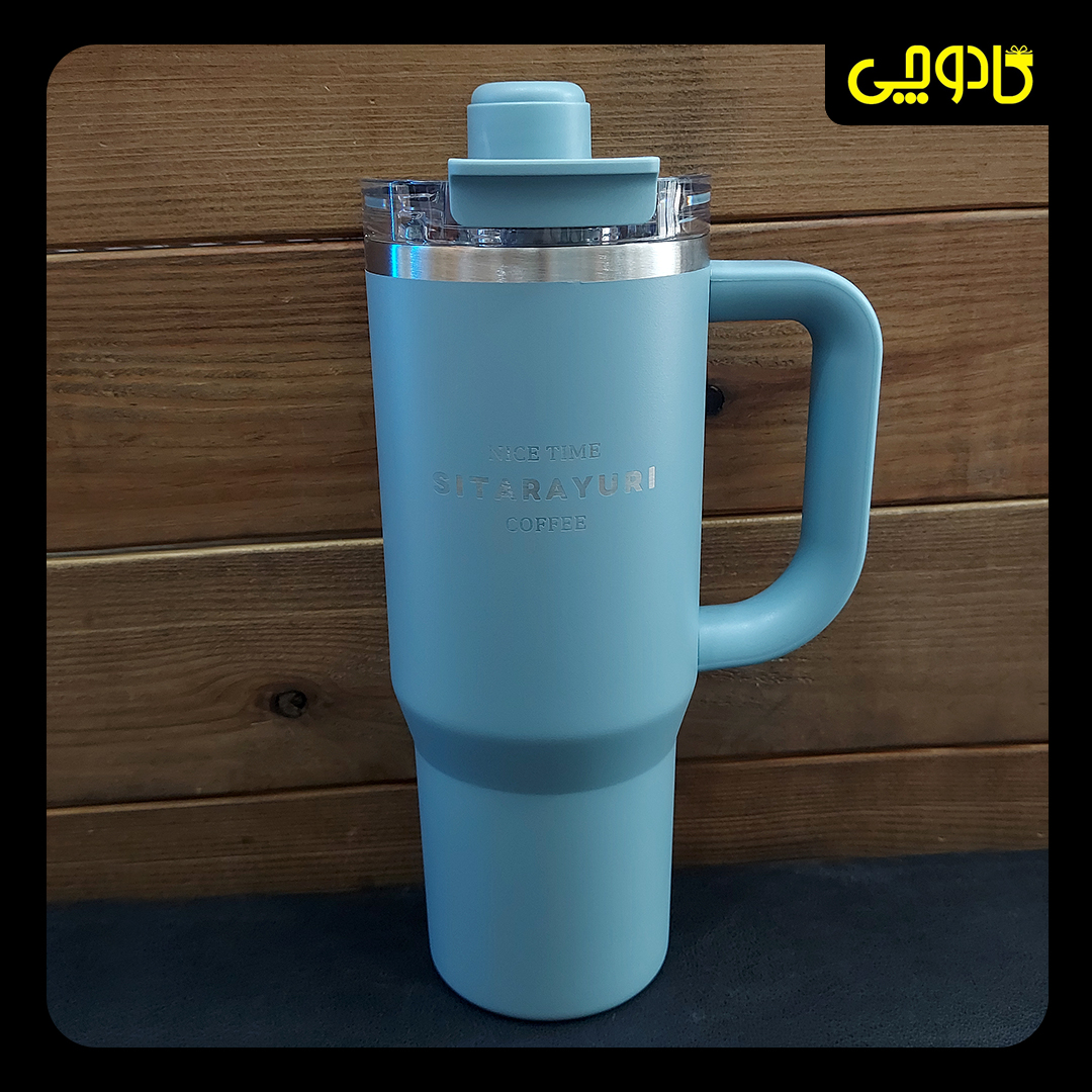تراولماگ /تامبلر سیتارایوری دسته دار 900 ML - آبی چرک