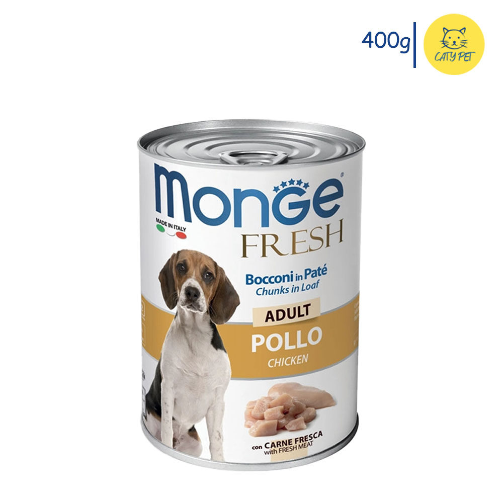 کنسرو سگ بالغ مونژه Monge Fresh Adult Dog Chunks in Loaf  با گوشت مرغ وزن 400 گرم