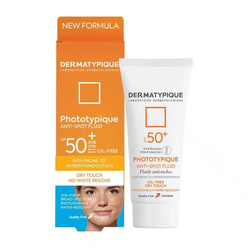 فلوئید ضد آفتاب ضد لک و روشن کننده SPF50 درماتیپیک 40 میلی لیتر