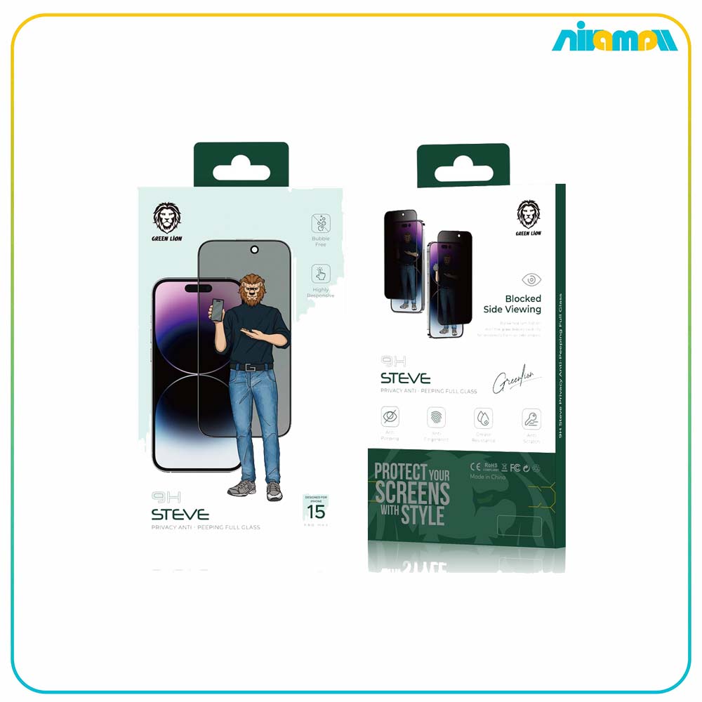 گلس گرین لاین مدل 9H Steve Privacy مناسب برای گوشی موبایل iphone 15